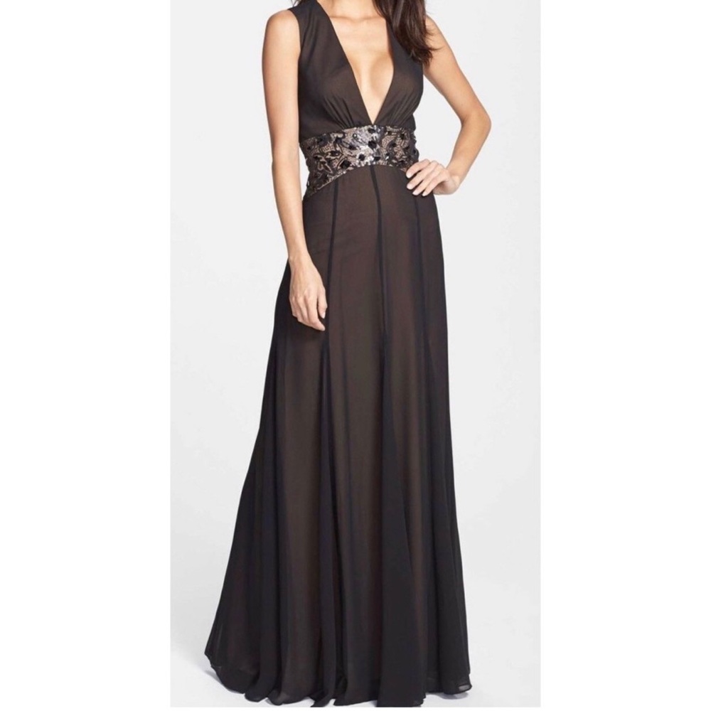 Brand new. Black BCBG Stacy gown.